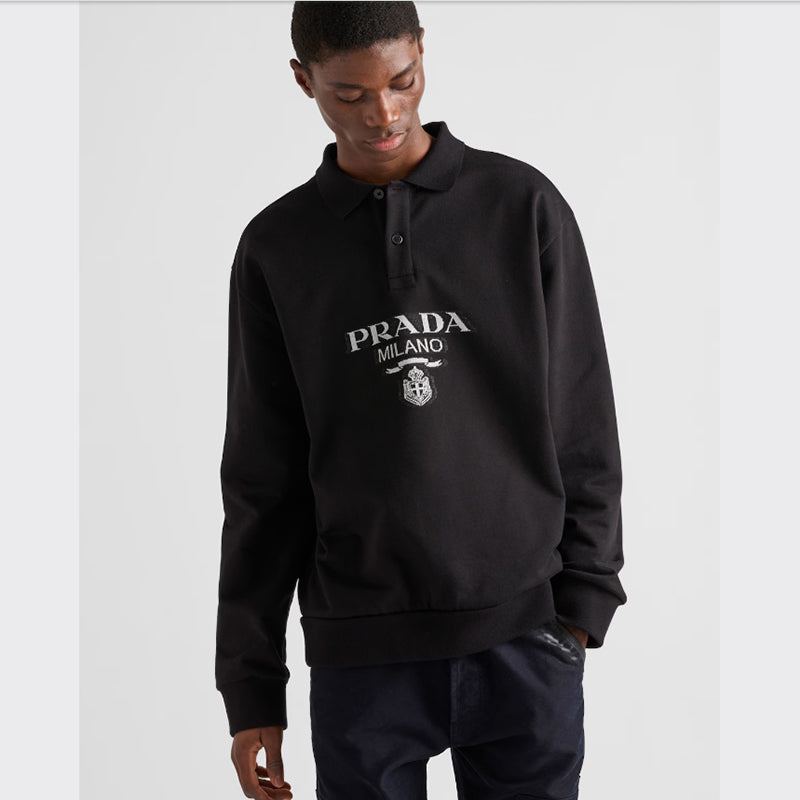 PRADA    長袖コットンポロシャツ-最安値に挑戦中!!!