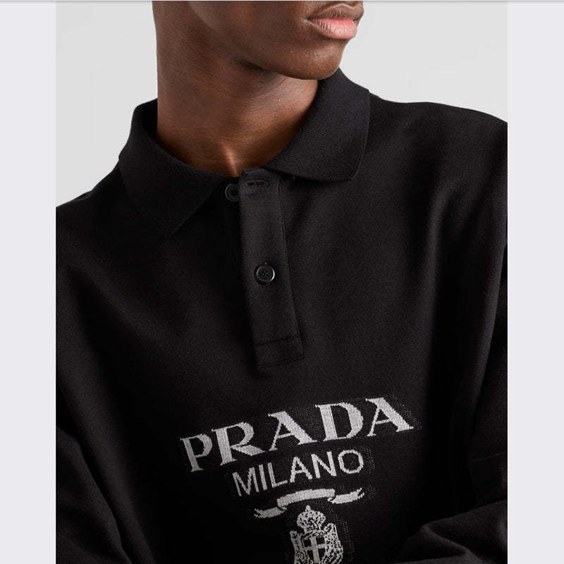 PRADA    長袖コットンポロシャツ-最安値に挑戦中!!!