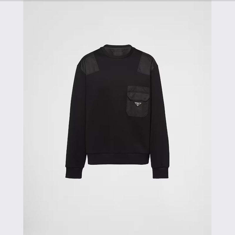 PRADA    Re-Nylonディテールコットンスウェットシャツ-最安値に挑戦中!!!