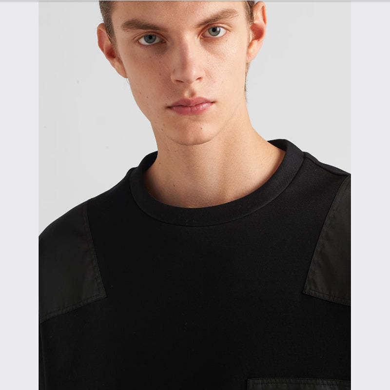 PRADA    Re-Nylonディテールコットンスウェットシャツ-最安値に挑戦中!!!