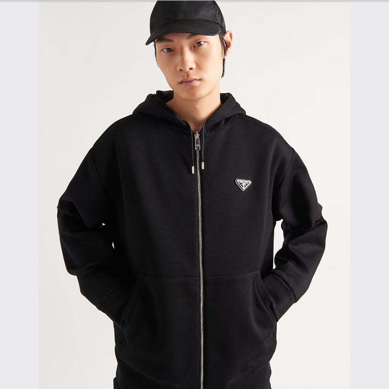 PRADA    リバーシブルコットンフリースとRe-Nylonパーカー-最安値に挑戦中!!!