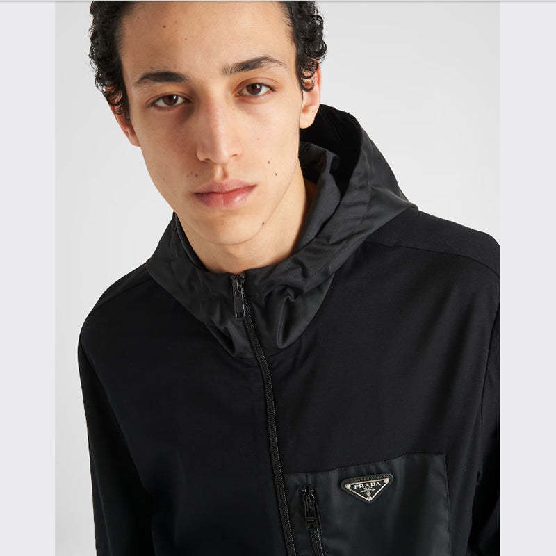 PRADA    テクニカルコットンx Re-Nylon カーディガン-最安値に挑戦中!!!