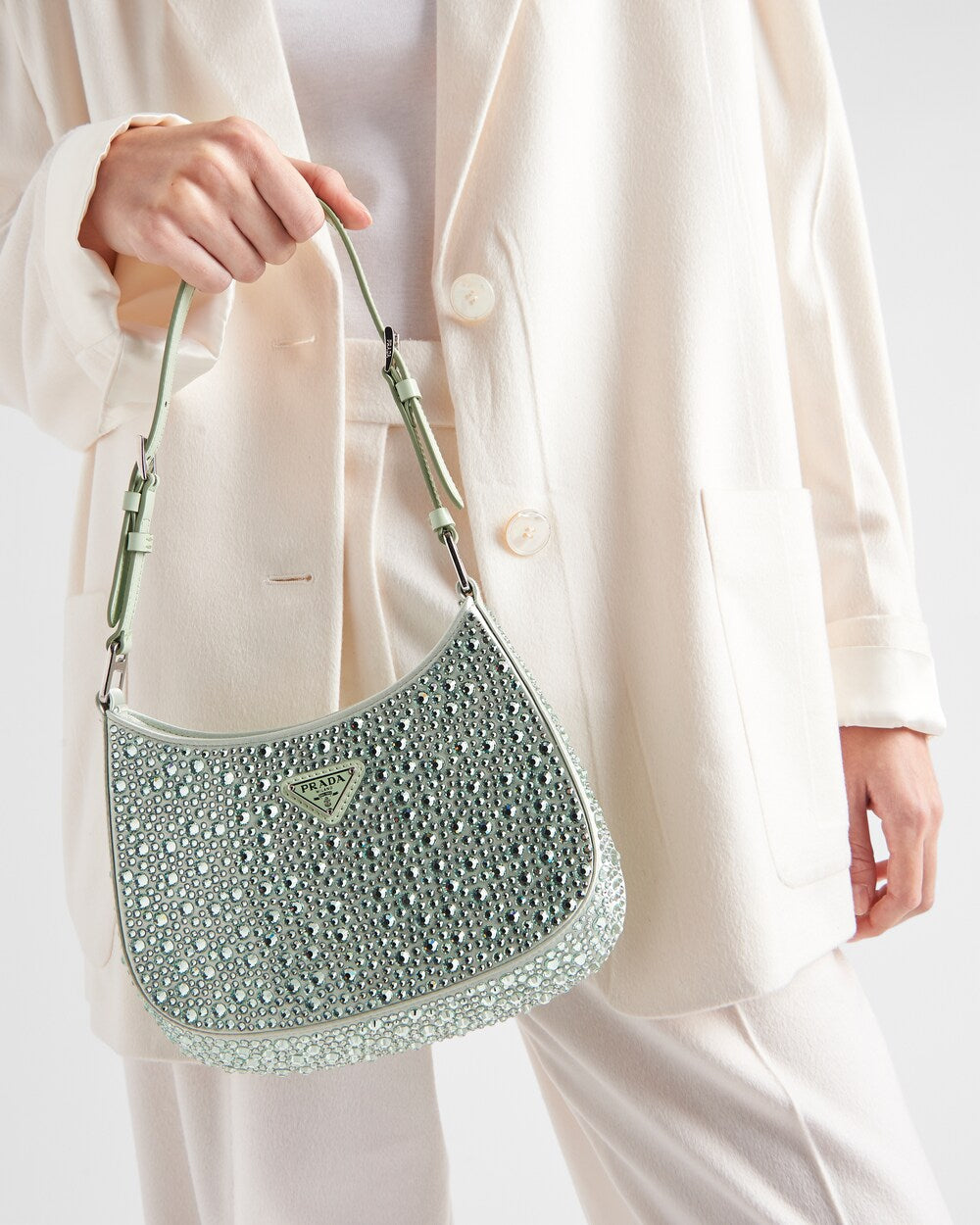 PRADA      プラダ クレオ クリスタル サテン バッグ    PMRef:1BC169_2AWL_F0934_V_HOO