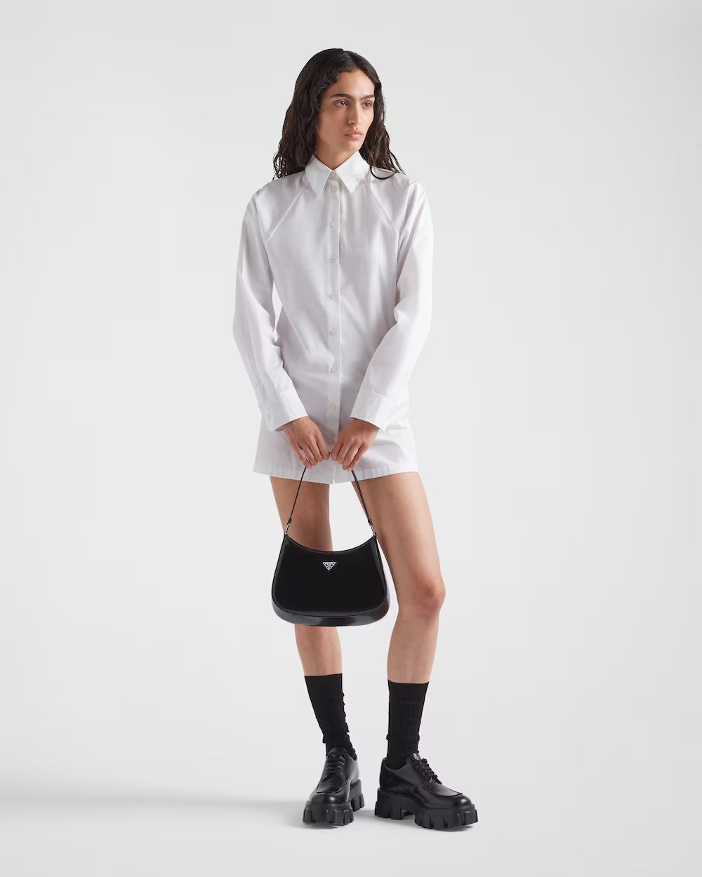 PRADA      プラダ クレオ ブラッシュドレザー ショルダーバッグ    PMRef:1BC499_ZO6_F0002_V_OOO-最安値に挑戦中!!!