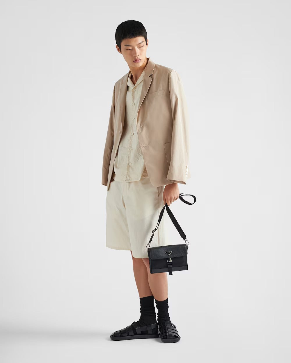 PRADA      リナイロンとサフィアーノのショルダーバッグ    PMRef:2VD053_2DMH_F0002_V_OOO-最安値に挑戦中!!!