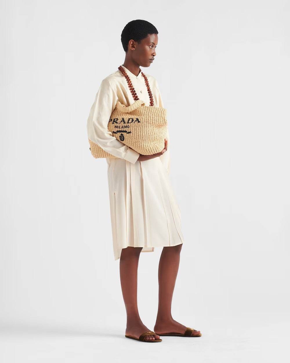 PRADA    クロシェ トートバッグ    PMRef:1BG392_2C2T_F0018_V_OOL-最安値に挑戦中!!!