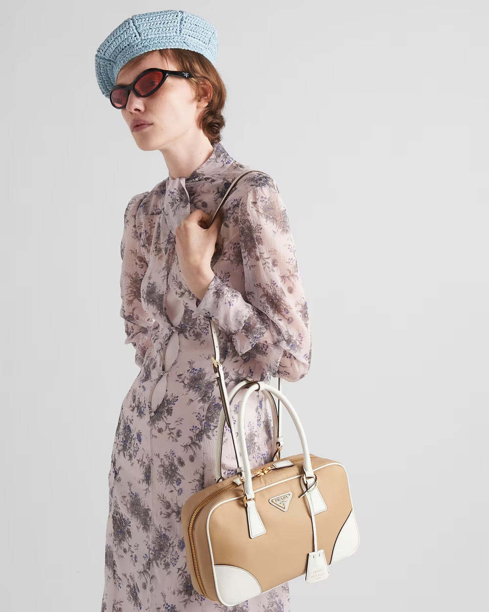 PRADA     プラダ Re-Edition 1978 Re-Nylon xサフィアーノレザー ミディアムダブルハンドルバッグ    PMRef:1BB115_R064_F0824_V_TOO-最安値に挑戦中!!!