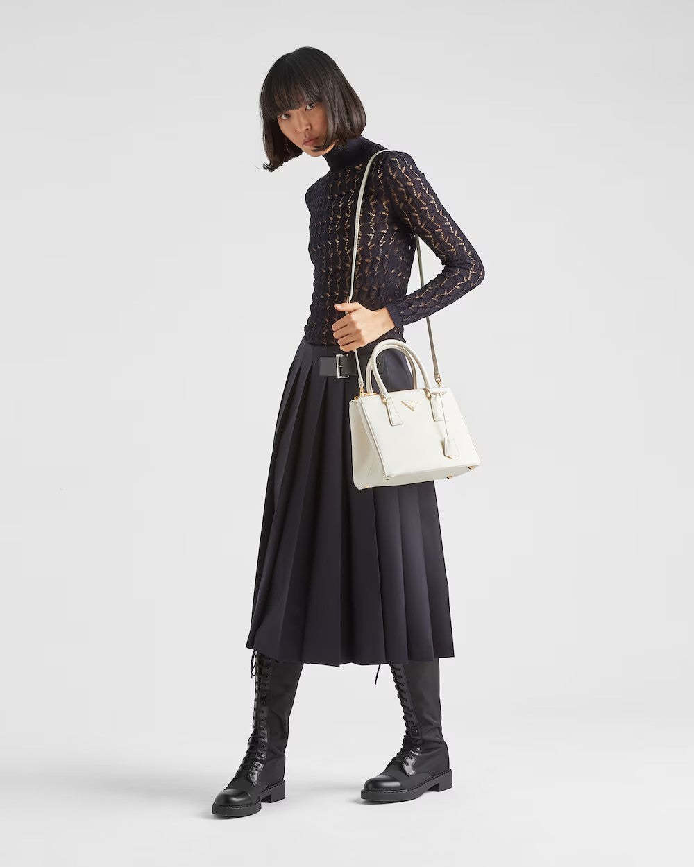 PRADA      プラダ ガレリア ミディアム サフィアーノ レザー ハンドバッグ    PMRef:1BA863_NZV_F0009_V_OOO