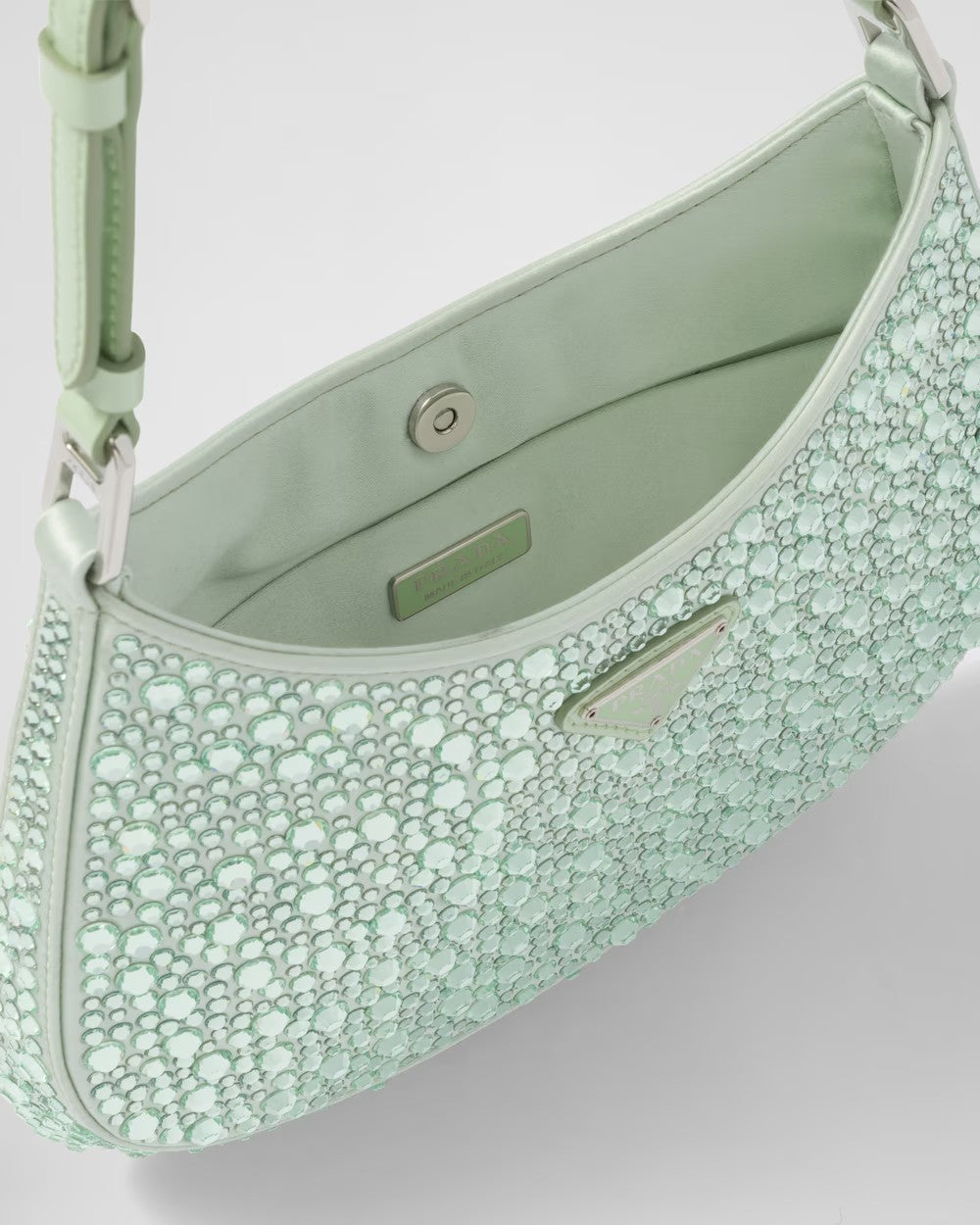 PRADA      プラダ クレオ クリスタル サテン バッグ    PMRef:1BC169_2AWL_F0934_V_HOO