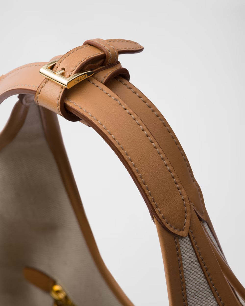 PRADA    リネンブレンドxレザー ミディアム トートバッグ    PMRef:1BG472_2DLI_F0018_V_OAH-最安値に挑戦中!!!