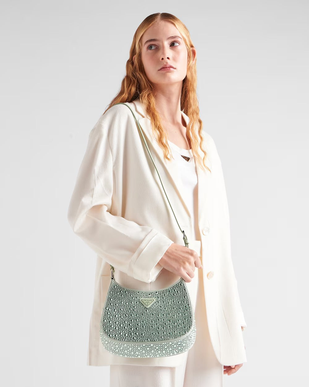 PRADA      プラダ クレオ クリスタル サテン バッグ    PMRef:1BC169_2AWL_F0934_V_HOO