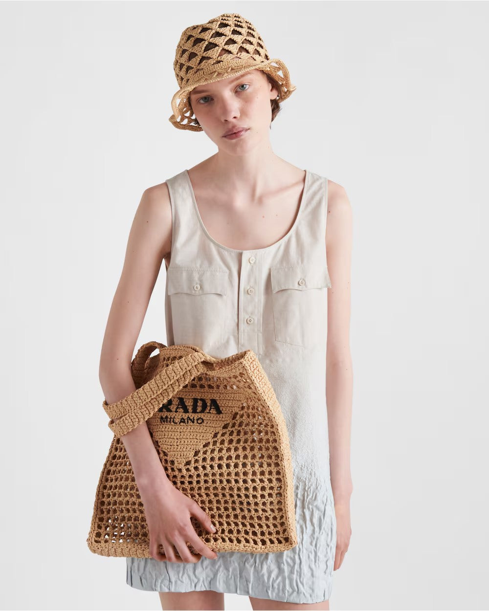 PRADA    クロシェ トートバッグ    PMRef:1BG393_2C2T_F0018_V_OOO-最安値に挑戦中!!!