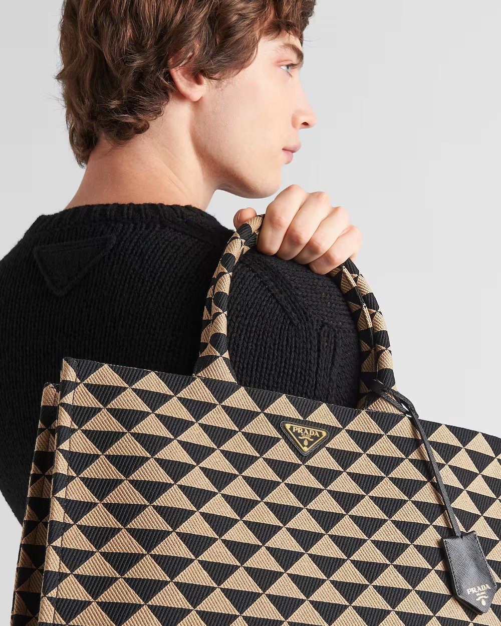 PRADA      プラダ シンボル エンブロイダリーファブリック トートバッグ    PMRef:2VG099_2FKL_F0Y30_V_OOO-最安値に挑戦中!!!