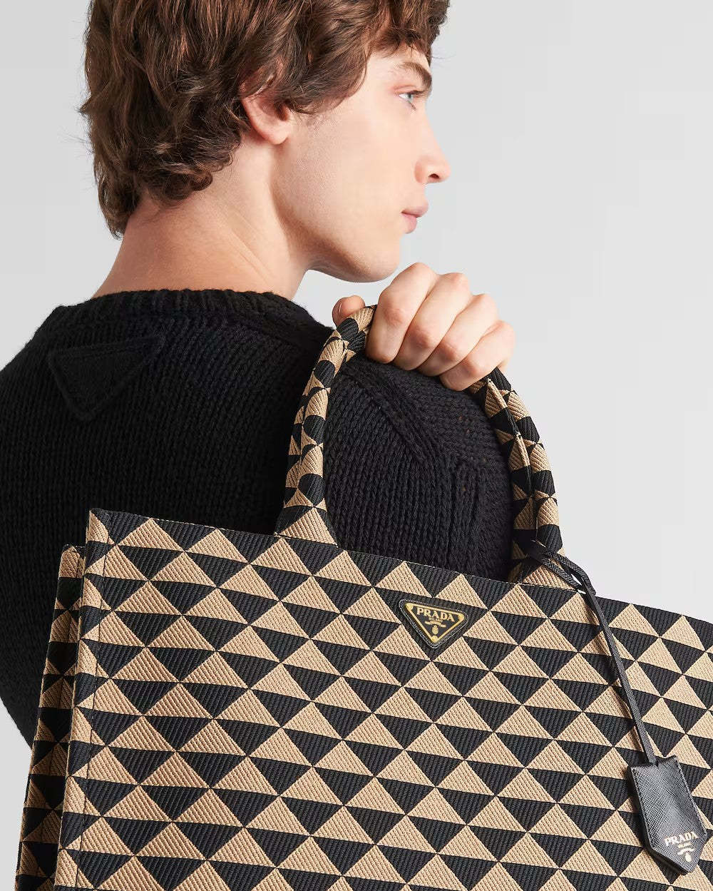 PRADA      プラダ シンボル エンブロイダリーファブリック トートバッグ    PMRef:2VG099_2FKL_F0Y30_V_OOO-最安値に挑戦中!!!