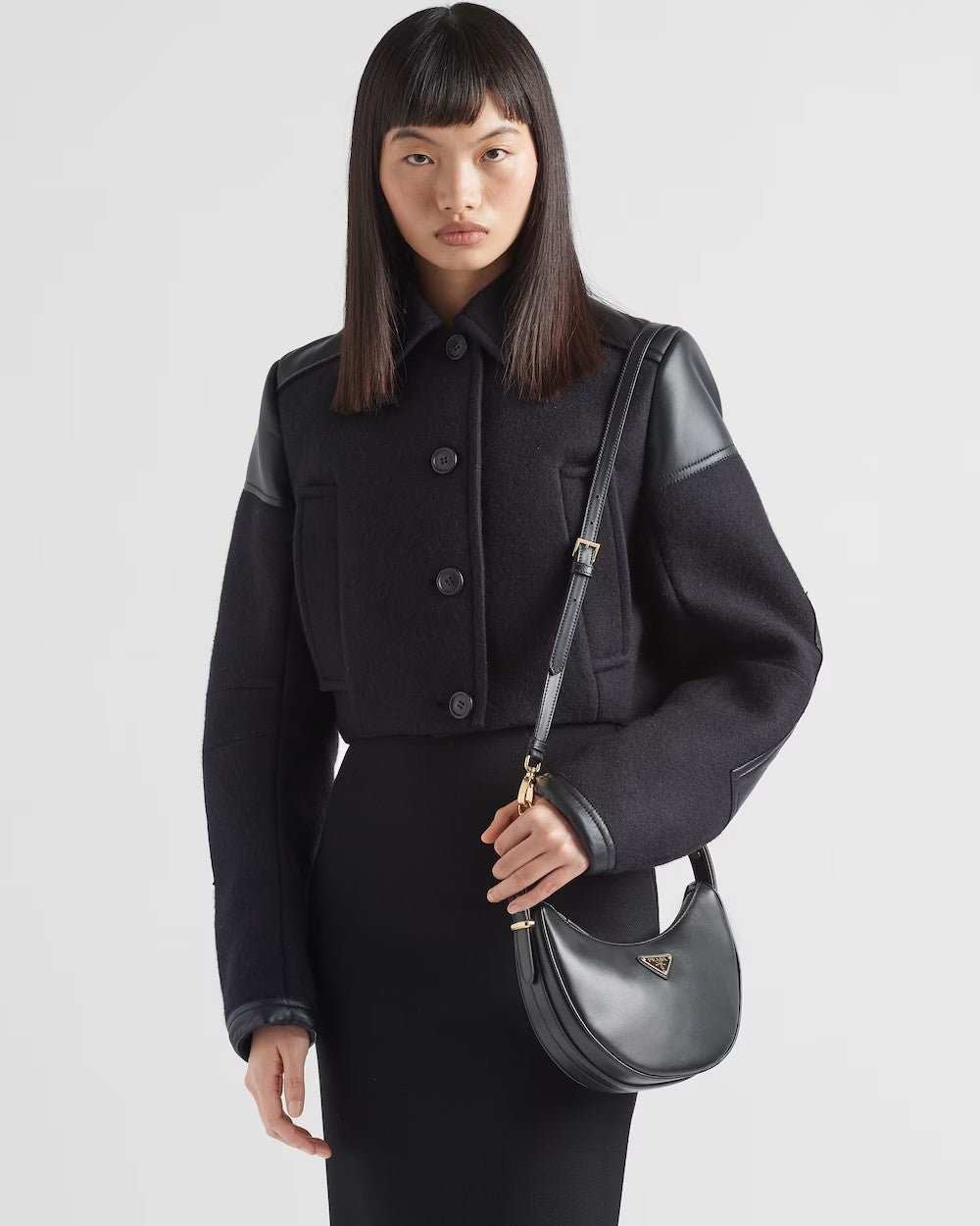 PRADA    プラダ アーケ レザー ショルダーバッグ    PMRef:1BC194_ASK_F0002_V_OOO-最安値に挑戦中!!!