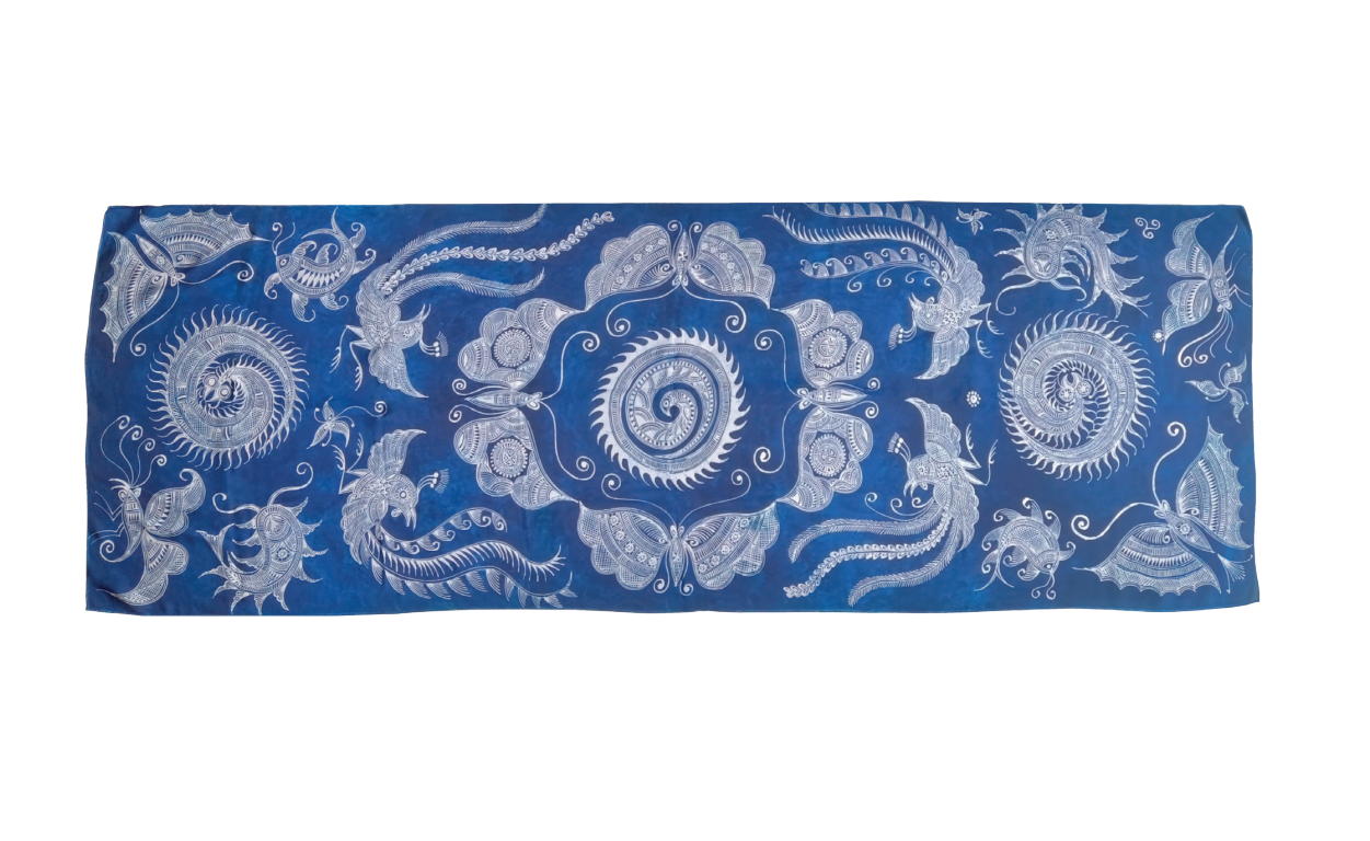 Yixiu Guizhou Handmade Batik Silk Scarf (Long Style)