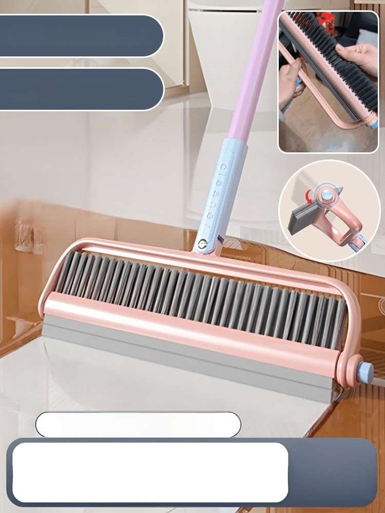 Efficient and Hassle-Free: Effortless Cleaning with a Rotatable Double-Head Broom