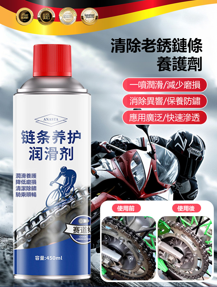 【十年老鏽一滴沒】機車鏈條潤滑養護劑