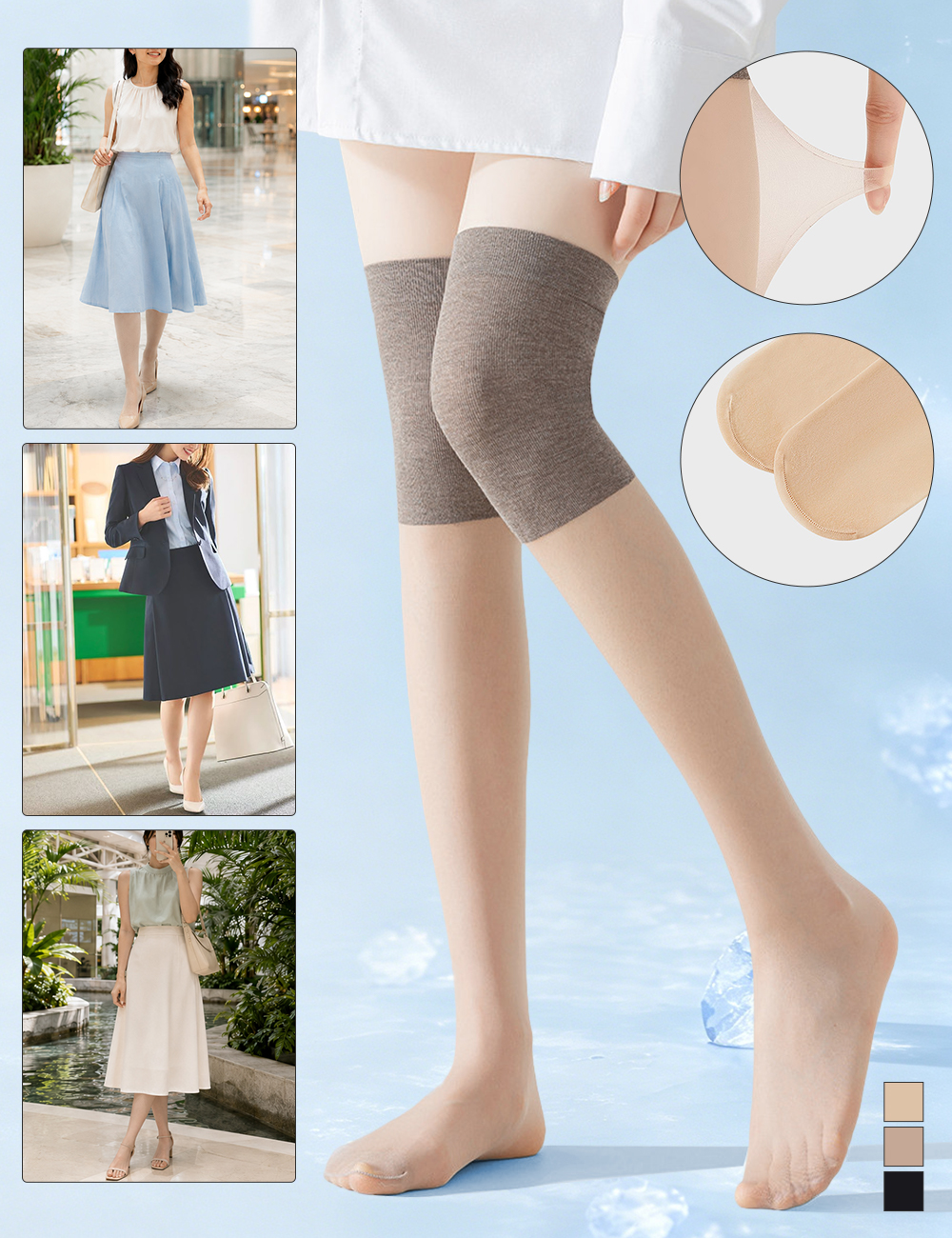 VEIMIA office stockings Singapore for cold knees in air-conditioned offices