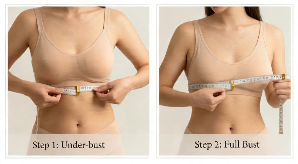 VEIMIA 內衣尺寸換算器與胸圍測量教學圖