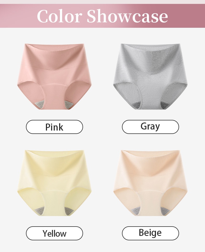 3-5 Packs Secure Period Panties All-day Leak-proof Designs, Airy 95% Cotton & Full Coverage VEIMIA