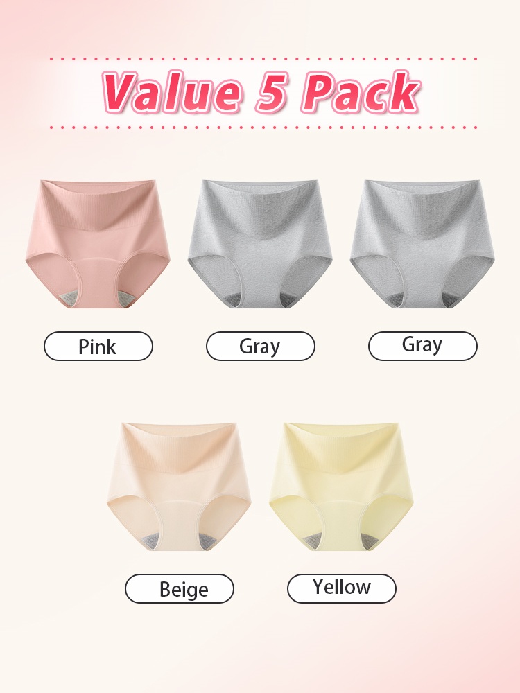 3-5 Bundles Secure Menstrual Panties All-day Leak-proof Style, Airy 95% Cotton & Full Fit VEIMIA