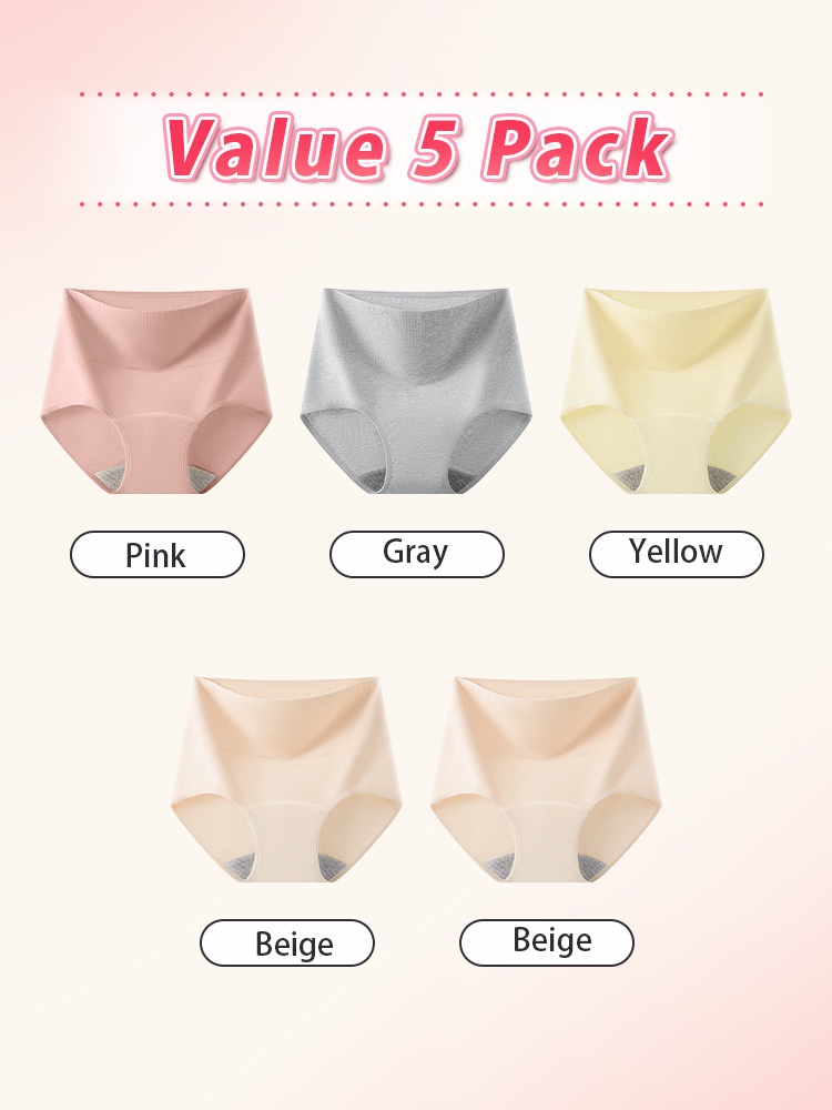 3-5 Packs Secure Cycle Panties All-day Leak-proof Cut, Airy 95% Cotton & Full Hold VEIMIA