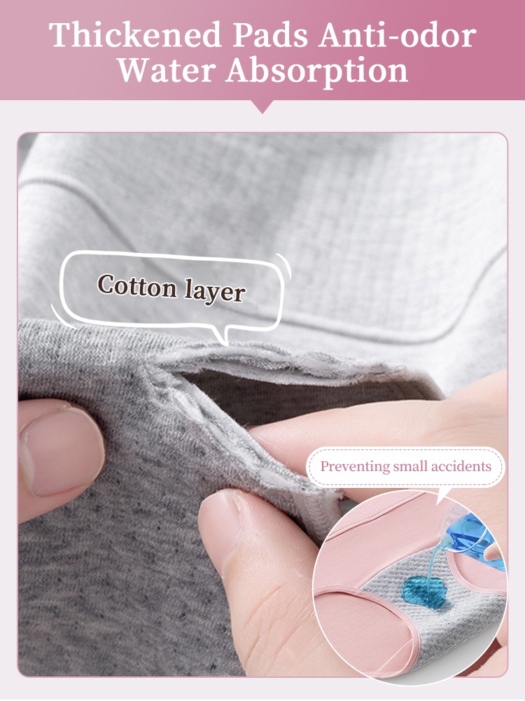 3-5 Pack Secure Period Panties All-day Leak-proof Cut, Airy 95% Cotton & Full Coverage VEIMIA