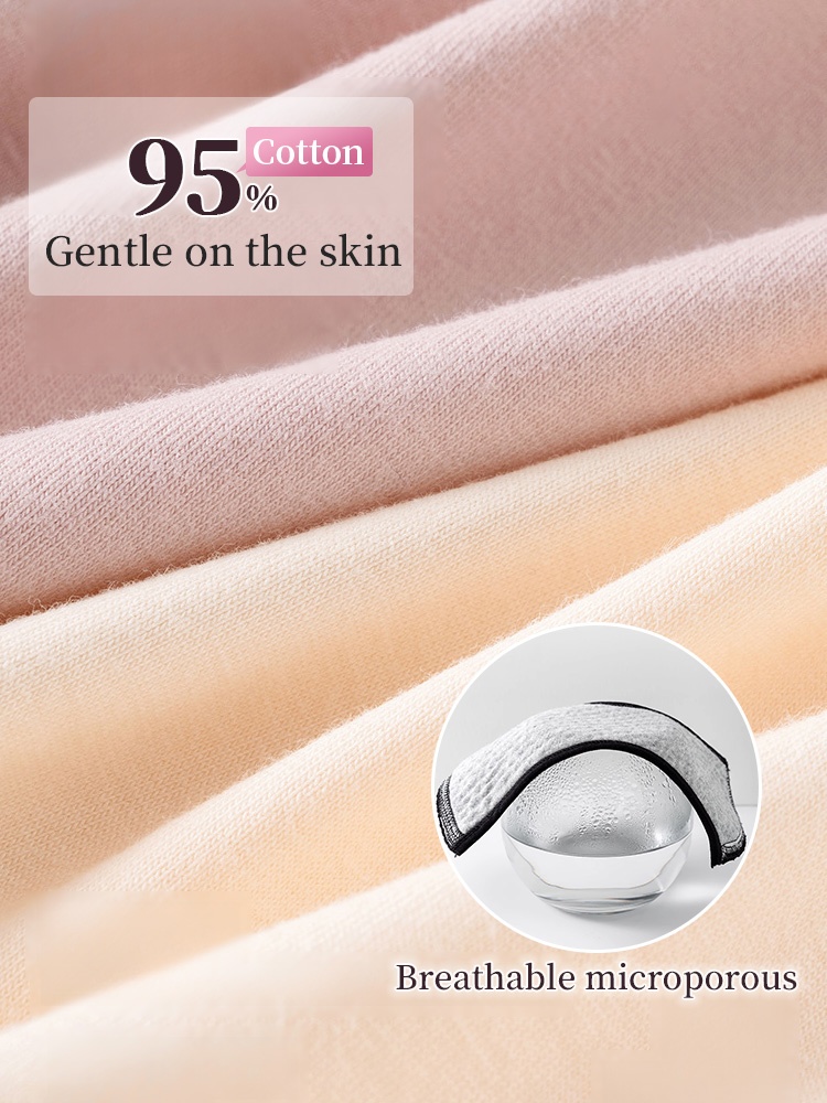 3-5 Pack Secure Period Panties All-day Leak-proof Design, Airy 95% Cottons & Full Coverage VEIMIA