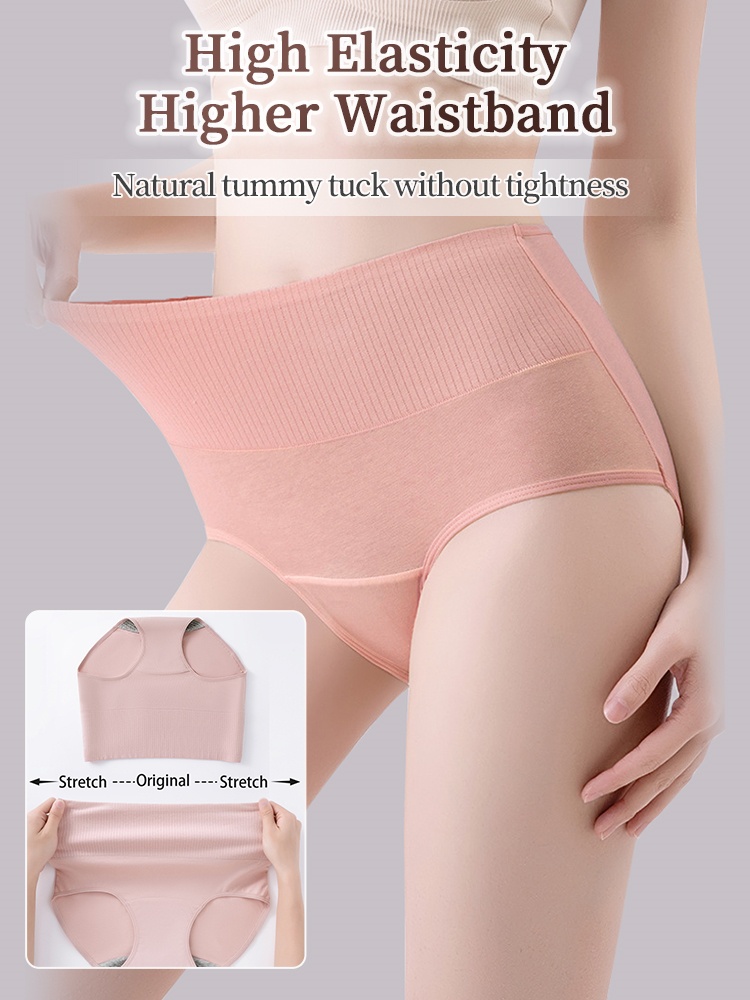 3-5 Packs Secure Menstrual Panties All-day Leak-proof Style, Airy 95% Cottons & Full Fit VEIMIA