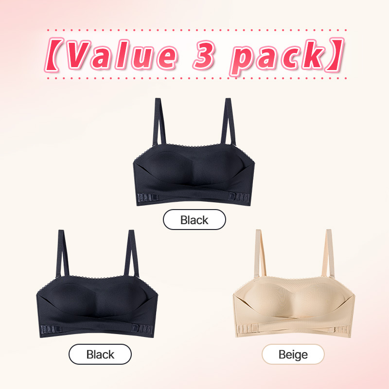 Three Colors of Anti-slip Strapless Bra - 24 Hours Comfortable Strong Stability & No Tightness Feeling With Reinforced Back Straps VEIMIA