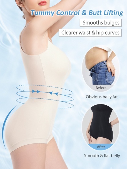 Cooling Bodysuit Stomach Control & Butt Lift Sculpting Fit, Seamless For Everyday Wear VEIMIA