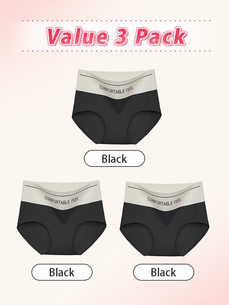 Value 3 pack black seamless panties VEIMIA