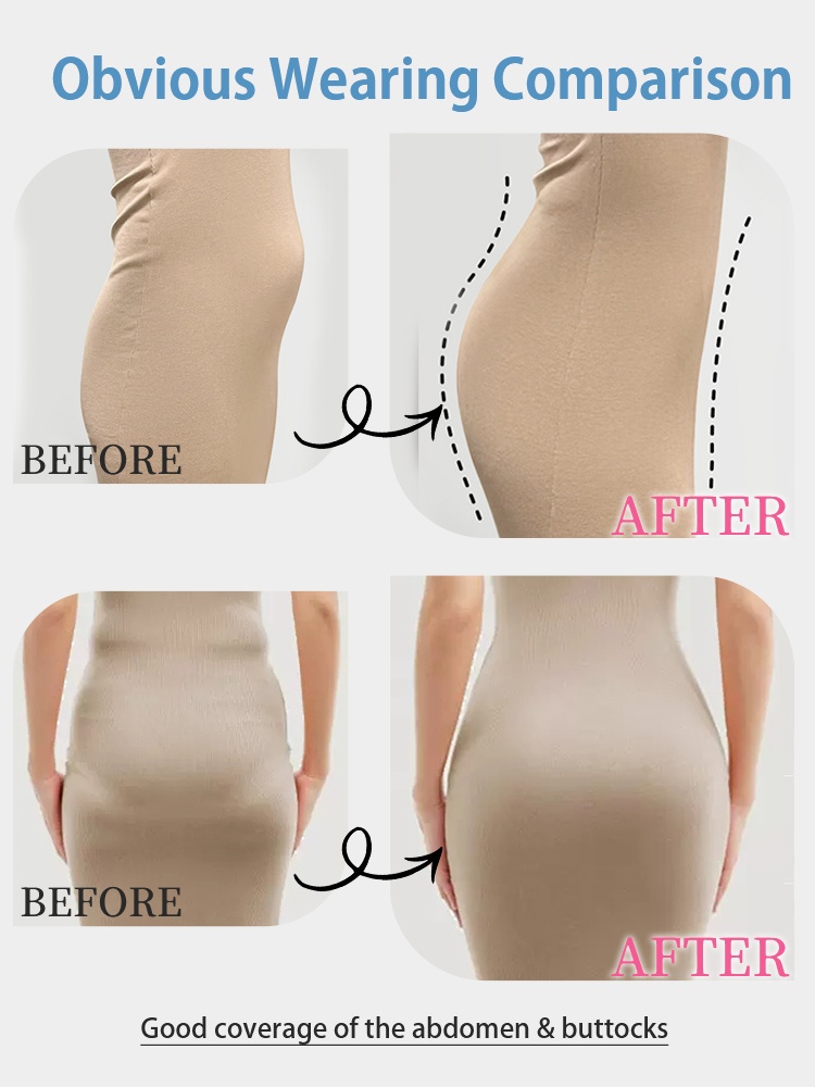 Before and after comparison showing smoother abdomen and fuller back coverage under clothing VEIMIA