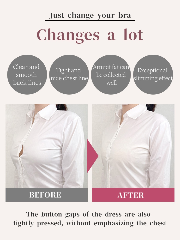 Enhanced Anti-sagging Bra Anti-gravity Lift, Soft Structures Visually Minimizing Cups & Breathable Comfort VEIMIA