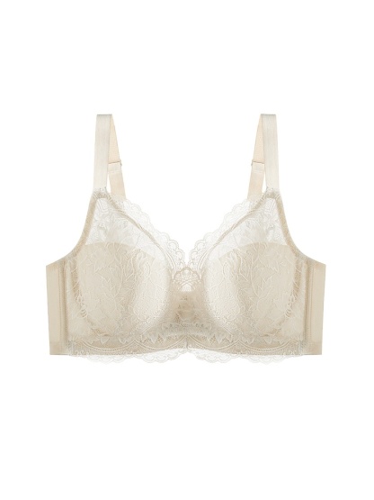 Firm-support Anti-sagging Bra With Soft Wire, Minimizing Fit & Elegant Lace Detail VEIMIA