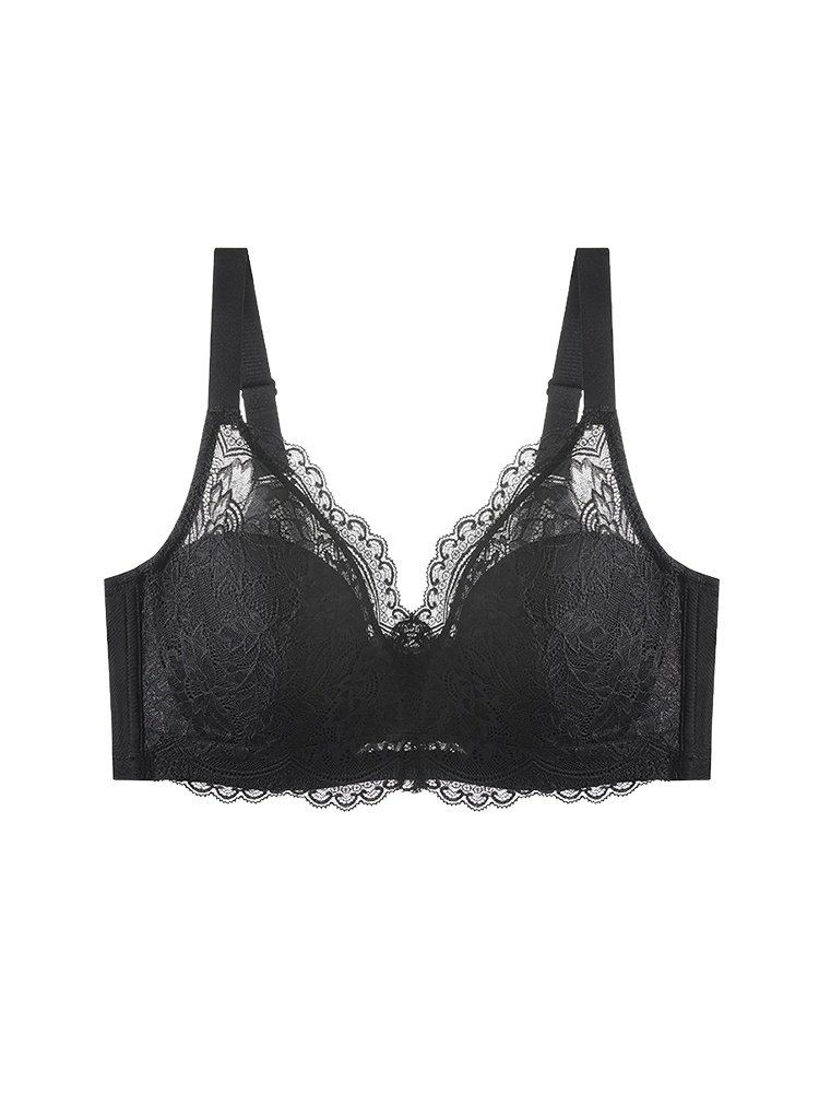 Firm-support Anti-sagging Bra With Soft Wire, Minimizing Fit & Elegant Lace Details VEIMIA