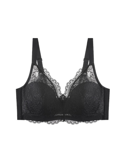Firm-support Anti-sagging Bra With Soft Wire, Minimizing Fit & Elegant Lace Details VEIMIA