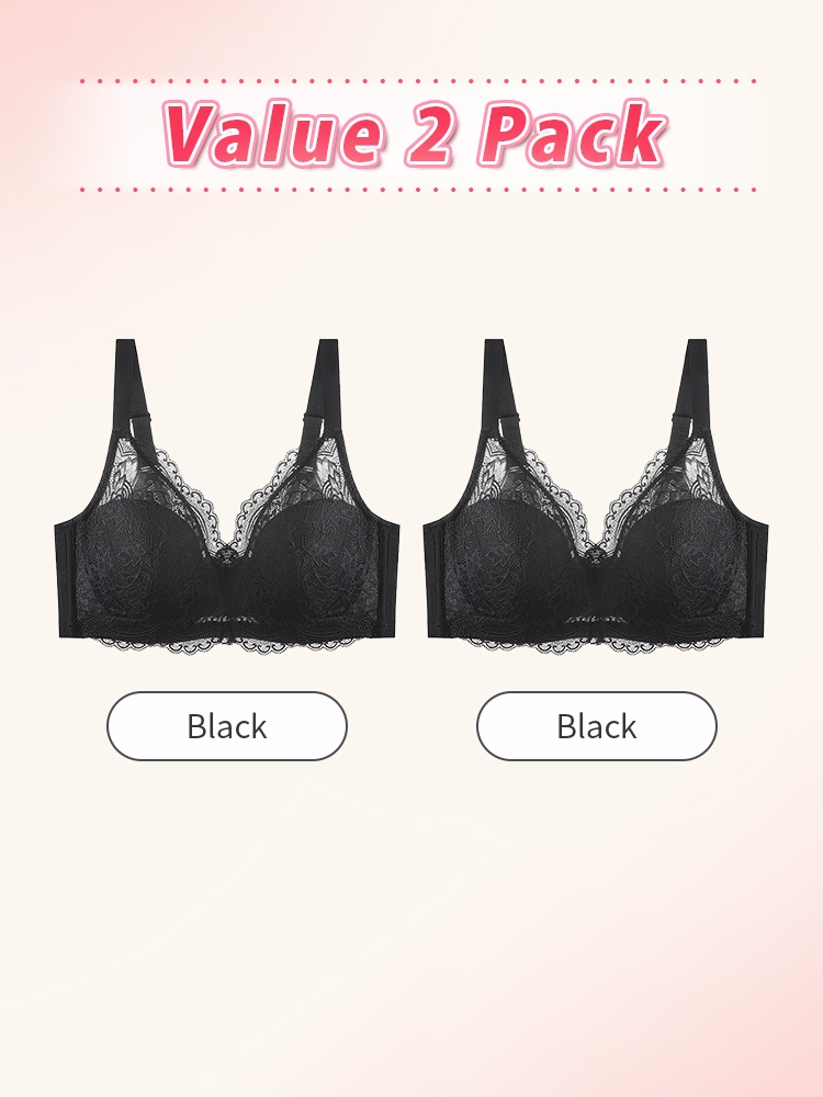 Firm-support Anti-sagging Bras With Soft Frame, Minimizing Shape & Elegant Lace Detail VEIMIA