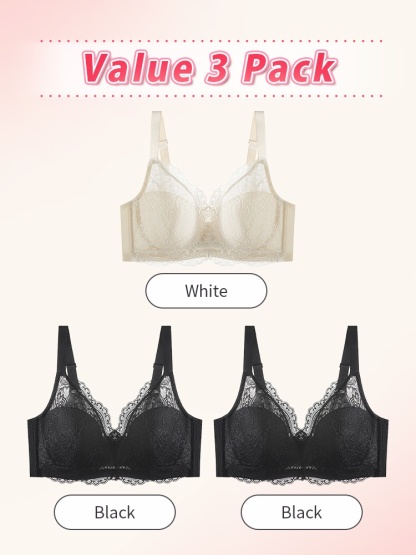 Firm-support Anti-sagging Bras With Soft Frames, Minimizing Shapes & Elegant Lace Details VEIMIA