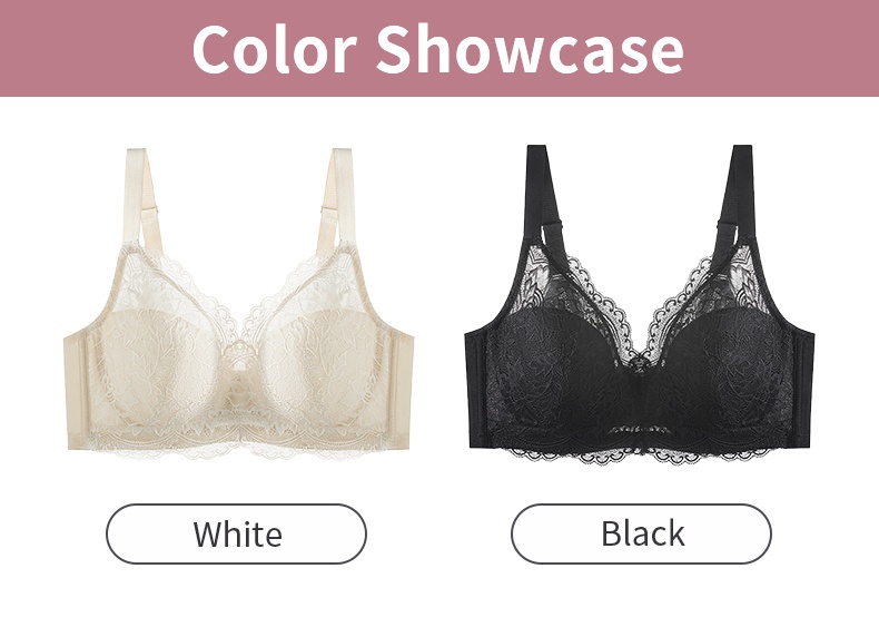 Firm-support Anti-sagging Bra With Soft Wires, Minimizing Fits & Elegant Lace Trim VEIMIA