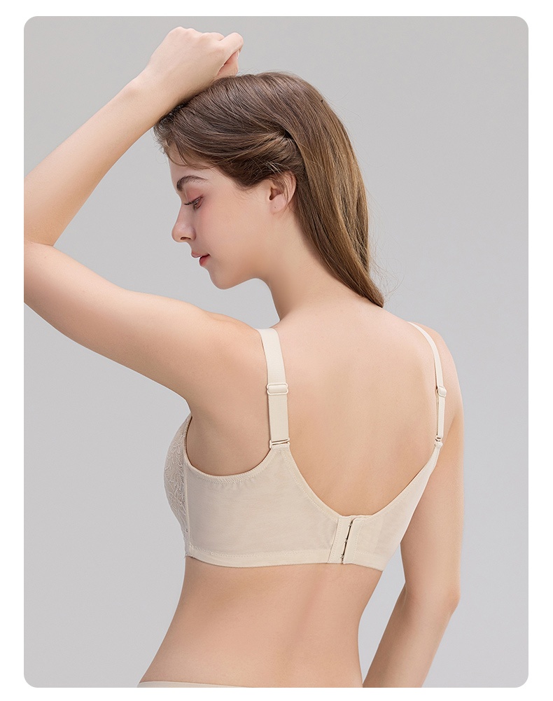 Firm-support Anti-sagging Bras With Soft Wire, Minimizing Fit & Elegant Lace Trim VEIMIA