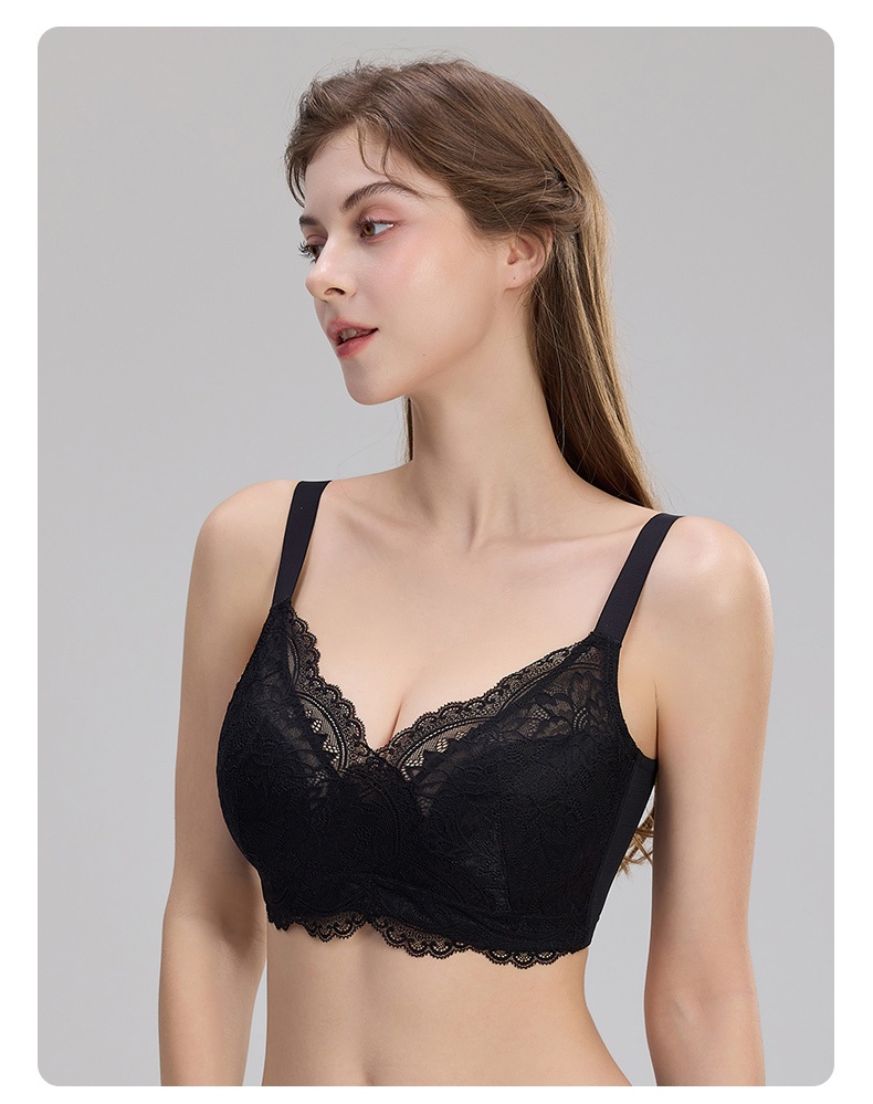 Firm-support Anti-sagging Bras With Soft Wire, Minimizing Fit & Elegant Lace Trims VEIMIA