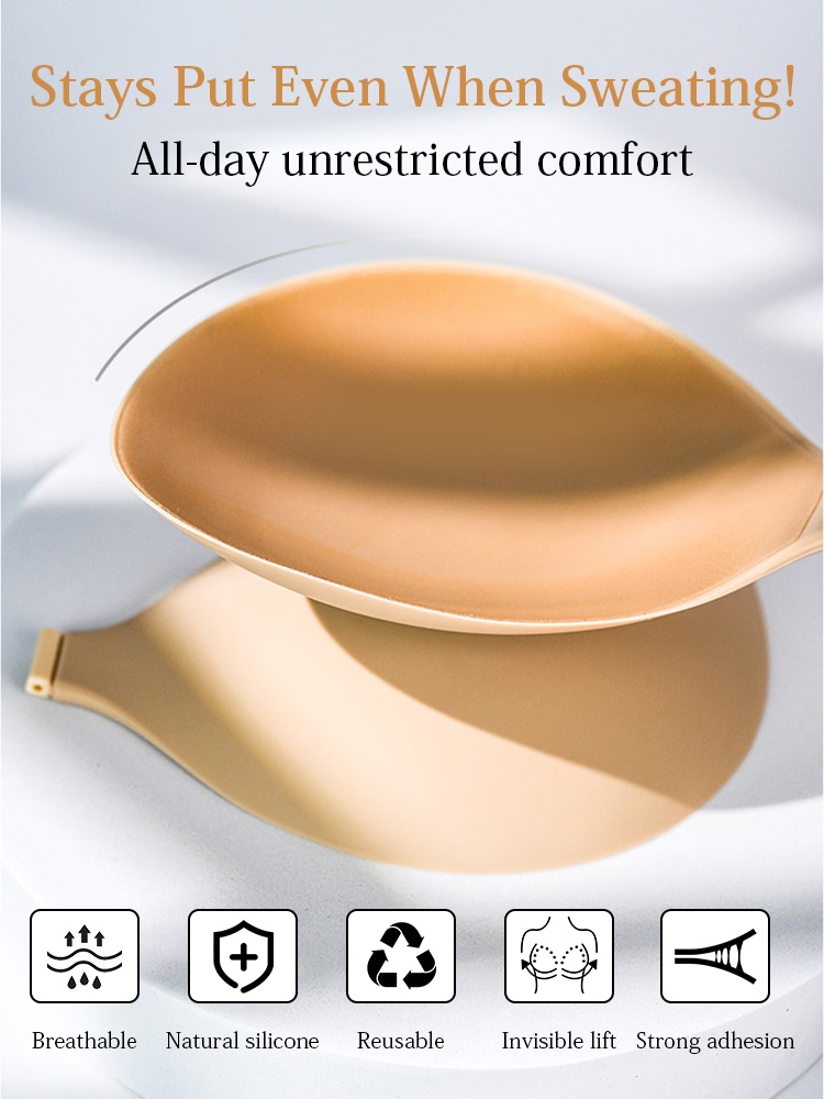 Invisible Stick On Bras Sweatproof Holds, Second-skin Feels, Silicone & Push-up Lift VEIMIA
