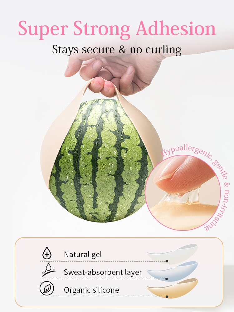 Invisible Stick On Bras Sweatproof Hold, Second-skin Feels, Silicone & Push-up Lifts VEIMIA