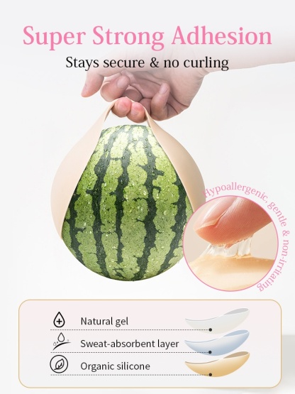 Invisible Stick On Bras Sweatproof Hold, Second-skin Feels, Silicone & Push-up Lifts VEIMIA