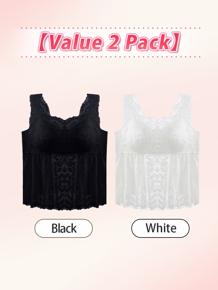Lace Tank Top With Tummy Coverage Flattering Fit, Airy & Cozy Bra-top For Daily Wear VEIMIA