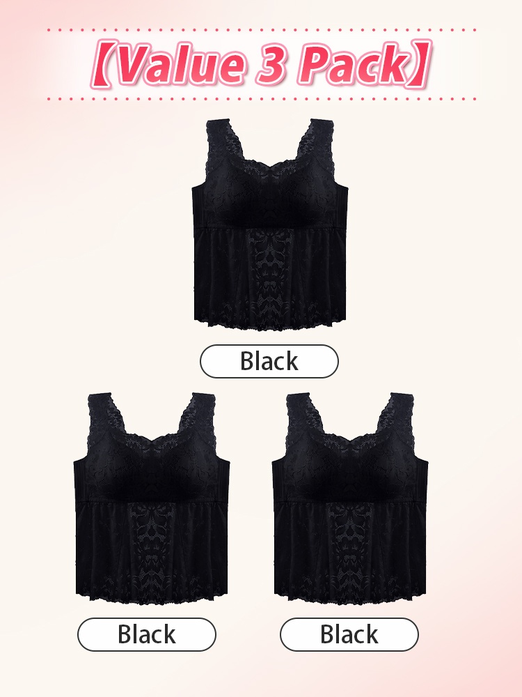 Lace Trim Tops With Stomach Hold Flattering Shape, Breathable & Soft Bra-top For Daily Use VEIMIA