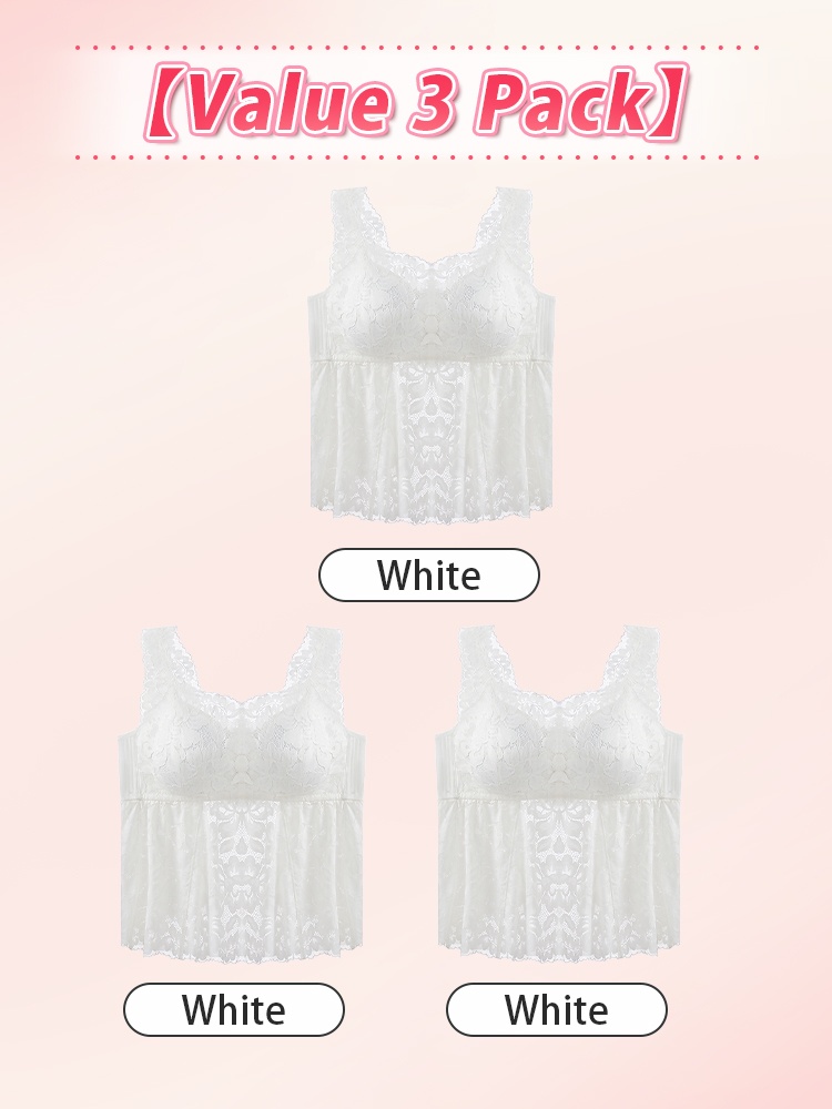 Lace Tank Top With Tummy Coverage Flattering Fit, Airy & Cozy Bralette For Daily Uses VEIMIA
