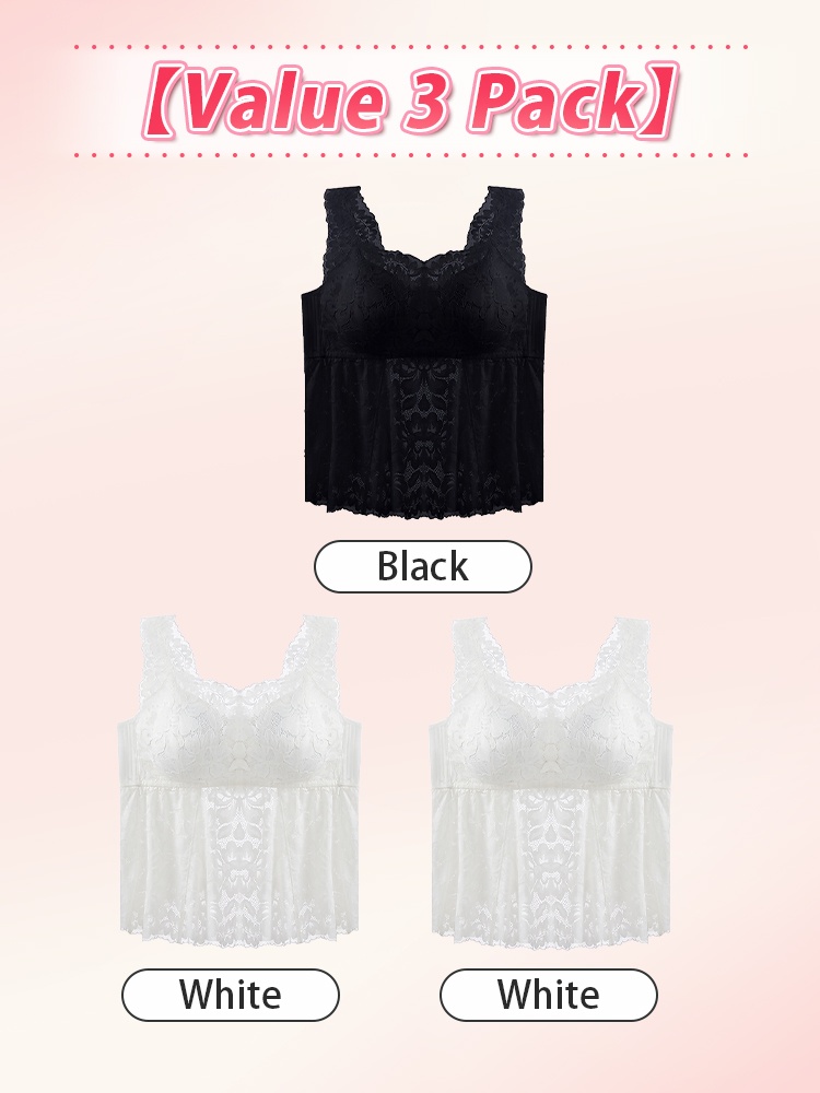 Lace Trims Tops With Stomachs Holds Flattering Shapes, Breathable & Soft Bra-tops For Daily Uses VEIMIA